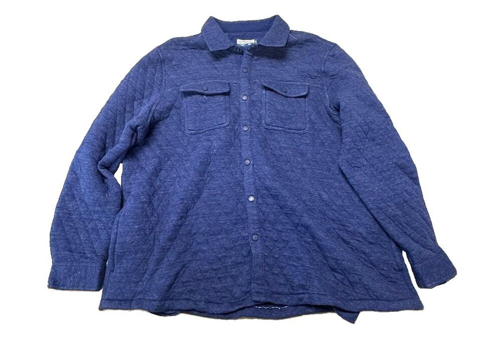 Magellan Outdoors Men’s 3XL Blue Fleece Lined Shirt Jacket Snap Front Shacket